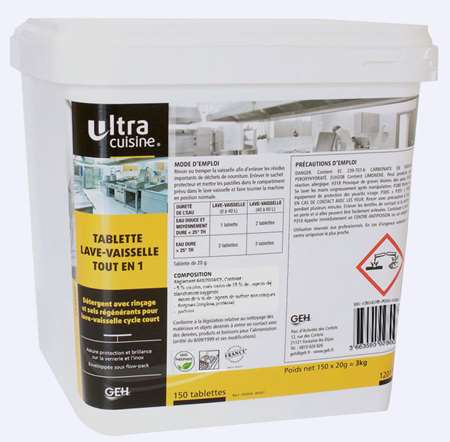 ULTRA CUISINE TABLETTES TOUT EN 1 LES 3 KG 150 P