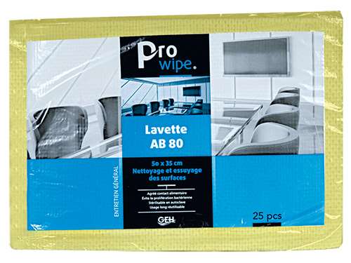 PRO WIPE LAVETTE AB 80 JAUNE LES 25