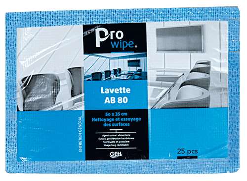 PRO WIPE LAVETTE AB 80 BLEUE LES 25