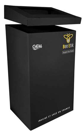 POUBELLE + COUV BEE ETIK NOIRE