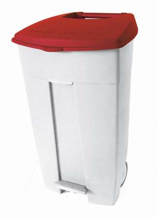 CONTENEUR MOB PLAST BLC/ROUGE 120 L